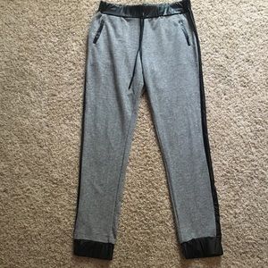 Faux leather joggers